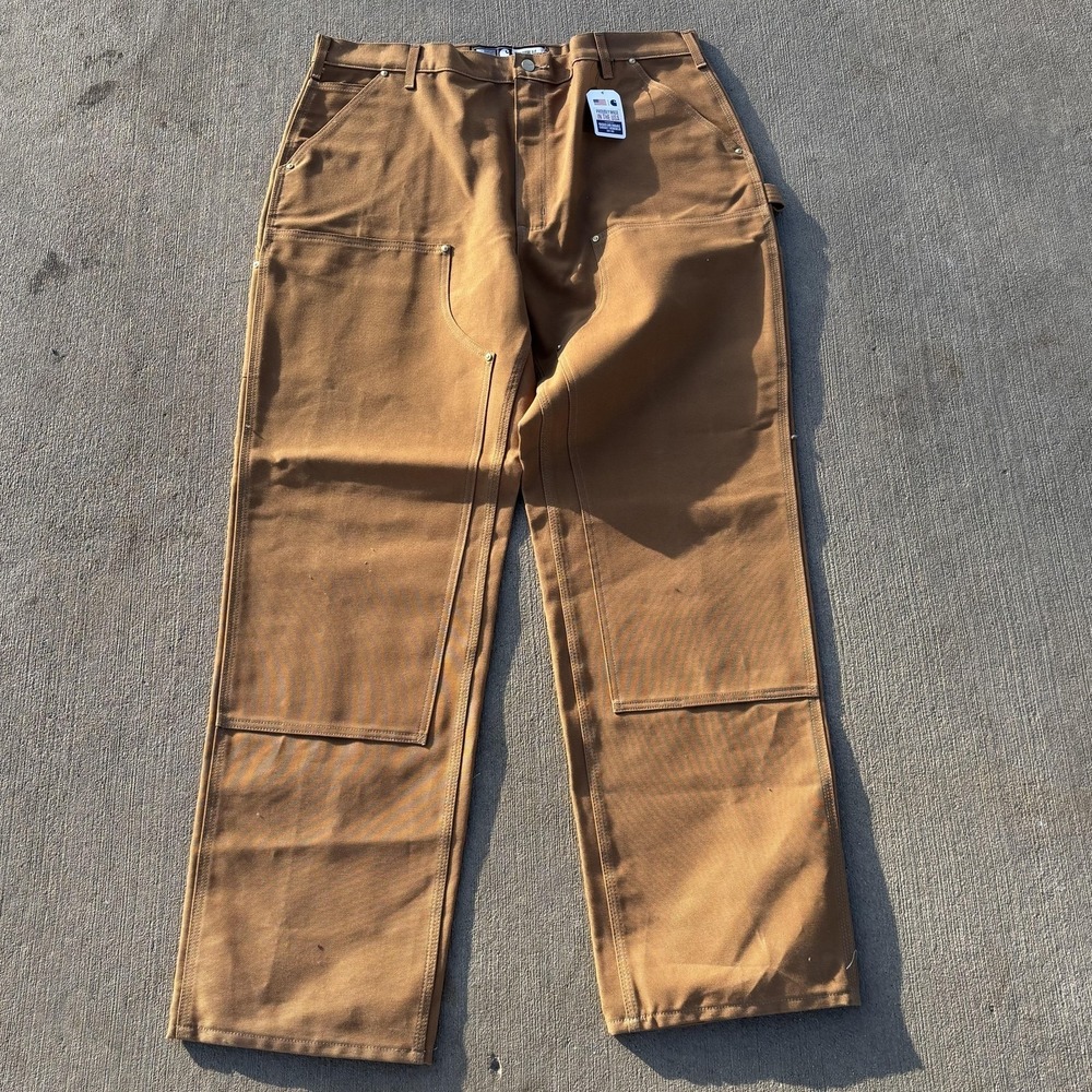 Carhartt Pants NWT Mens 40x34 Brown Firm Duck B01 Double Knee Utility Carpenter
